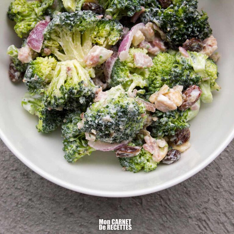 Salade de brocoli crémeuse aux canneberges Mon Carnet De Recettes